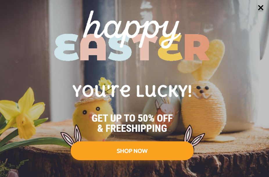 Free Happy Easter promotion popup