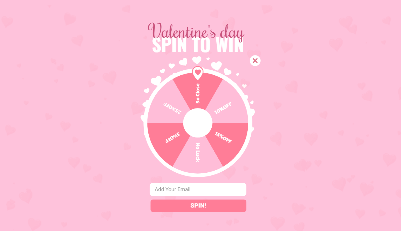 Free Valentine's spin to win