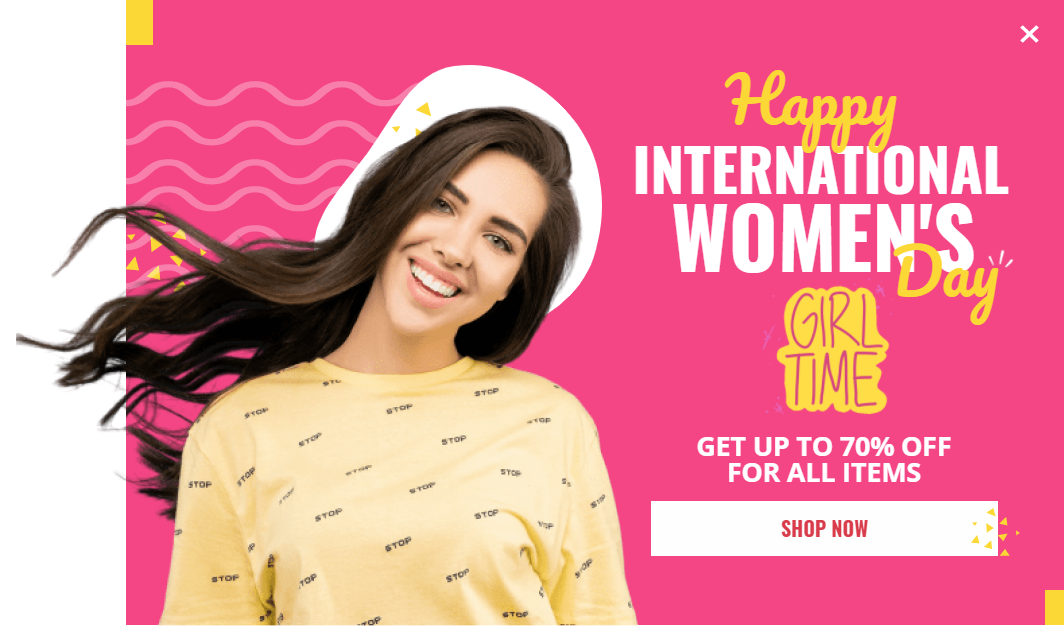 Free International women's day pink popup