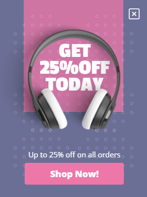 Free Headphone promorion popup