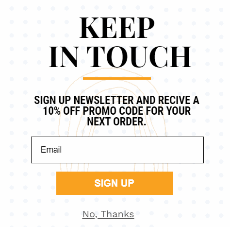Free keep newsletter popup