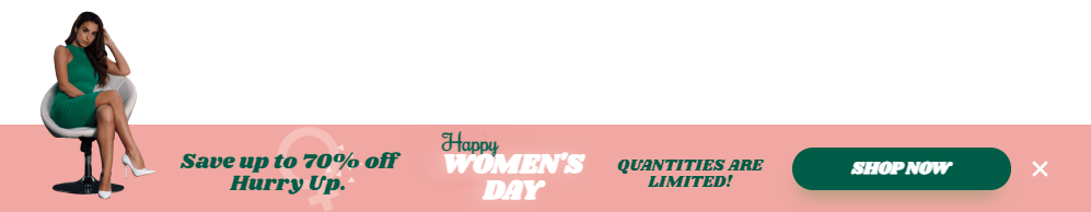 Free Women's day green dress popup