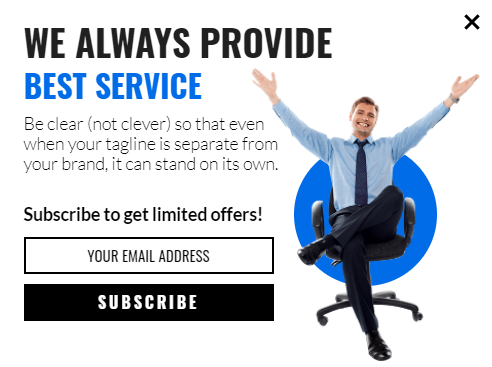 Free Convert visitors into Customers with Marketing Service popup design