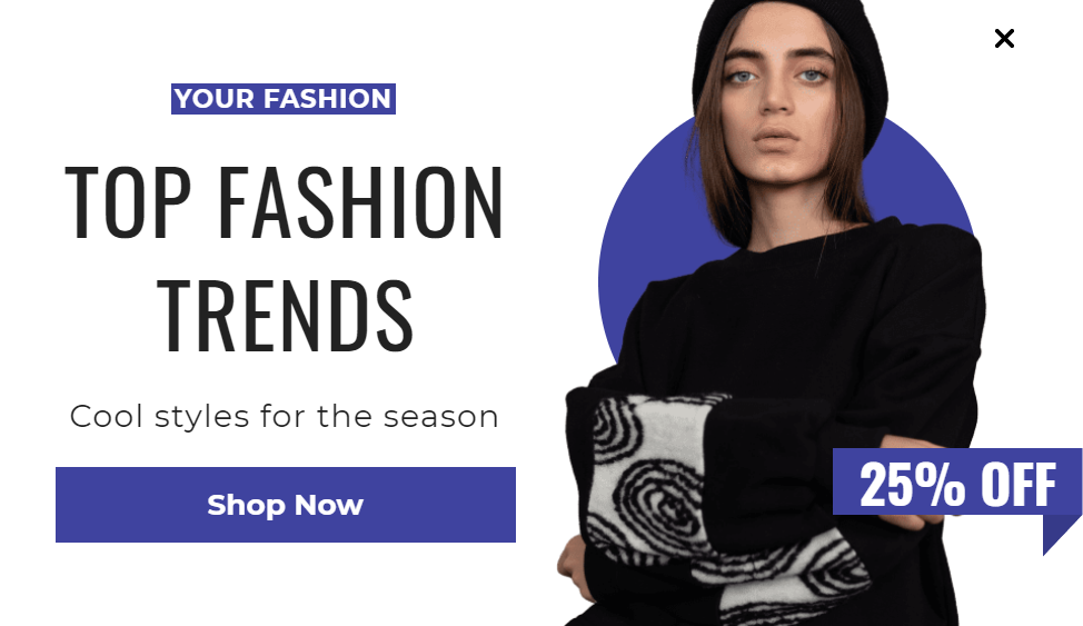 Free Creative for Top Fashion Trend for promoting sales and deals on your website