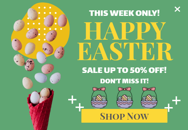 Free Happy Easter promotion popup