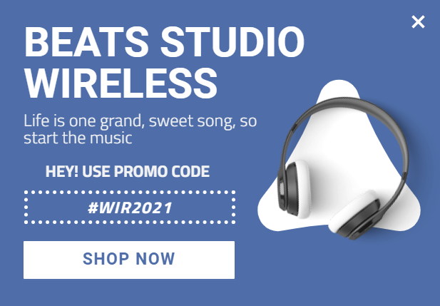 Free Creative for Beats Studio Wireless for promoting sales and deals on your website