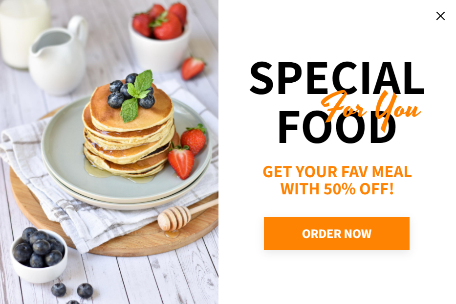 Creative for Special Food for promoting sales and deals on your website