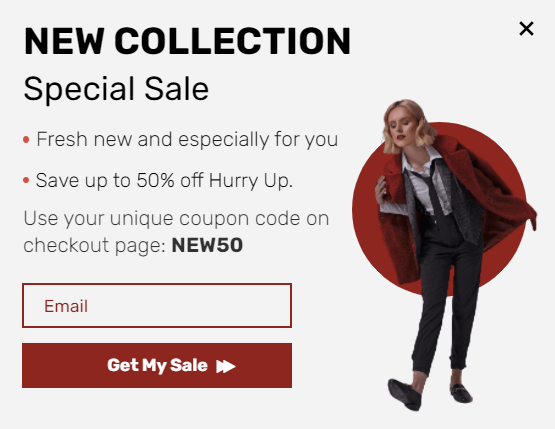 Free New Collection Sale popup