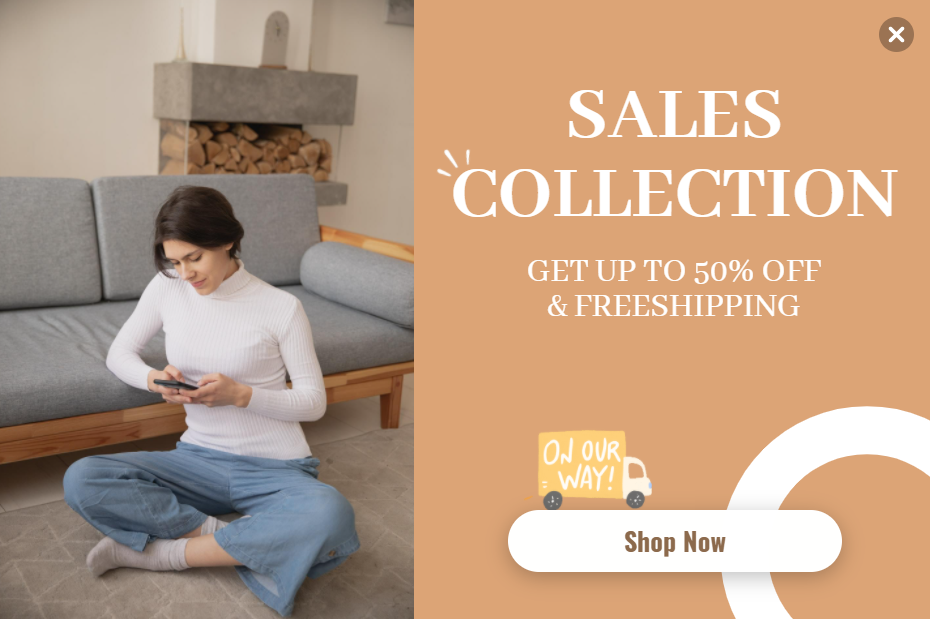 Free Collection Sale promotion popup