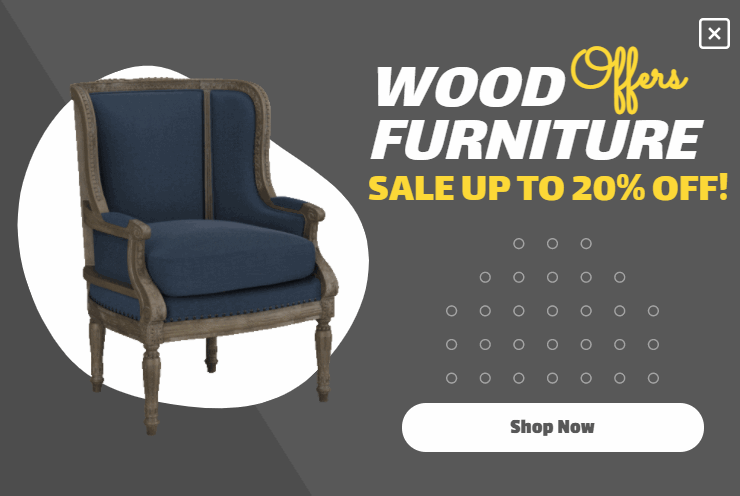 Free Wood furniture promotion popup
