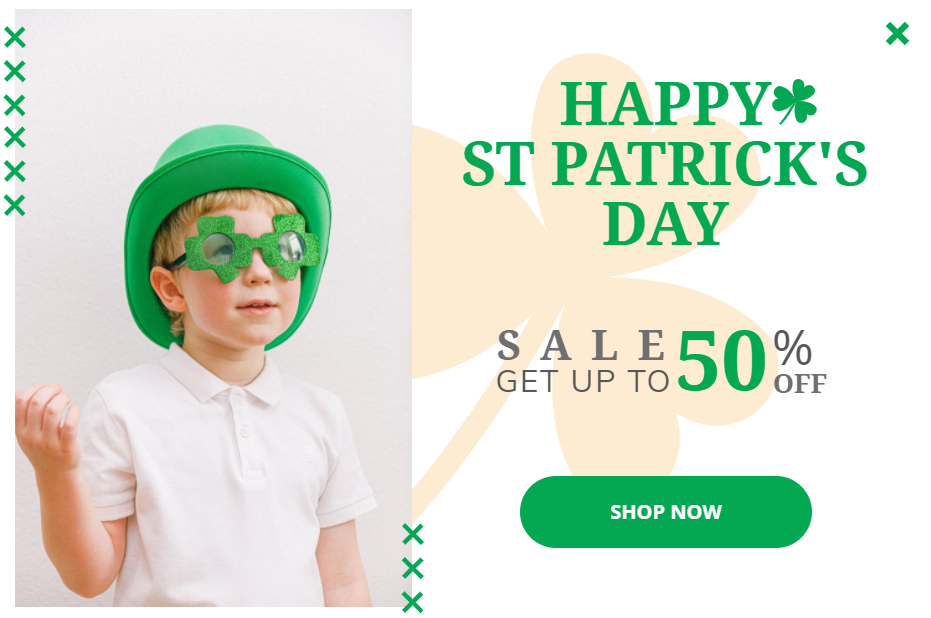 Free St. Patrick's Day promotion popup