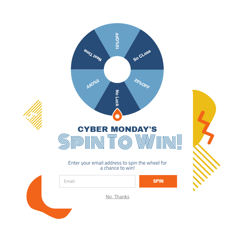 Free Cyber Monday spin to win