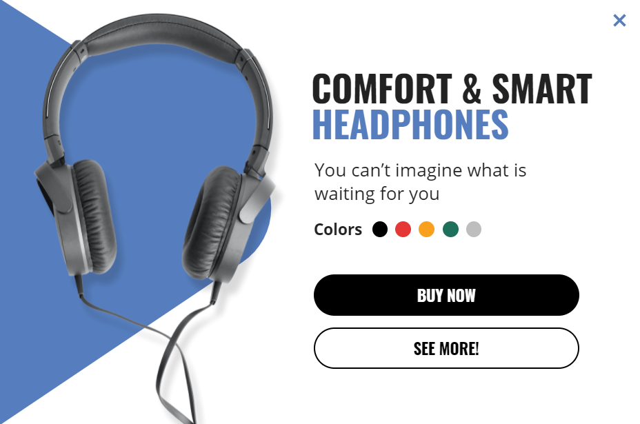 Free Headphone promotion popup