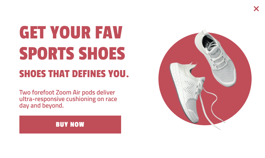 Free Creative for Sport Shoe Style for promoting sales and deals on your website