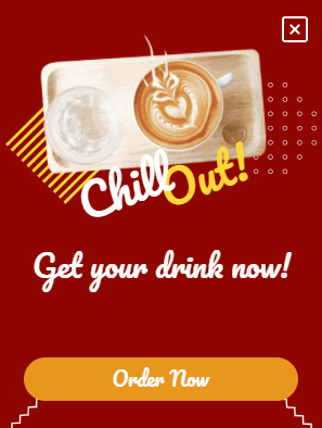 Free Coffee promotion popup