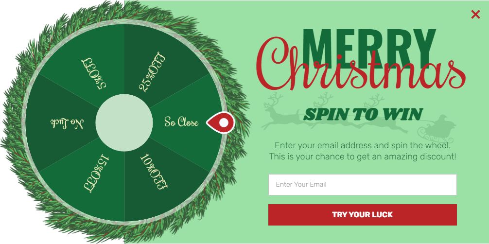 Free Christmas spin to win