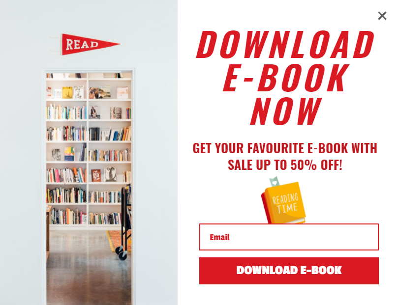 Free E-Book download popup