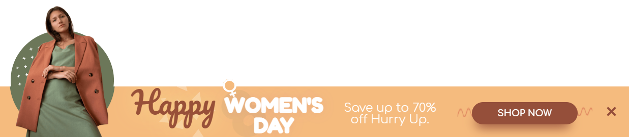 Free Women's Day sale promotion popup