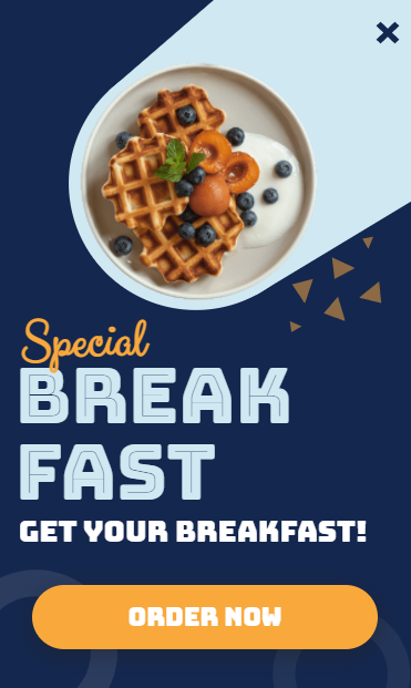 Free Breakfast food promotion popup