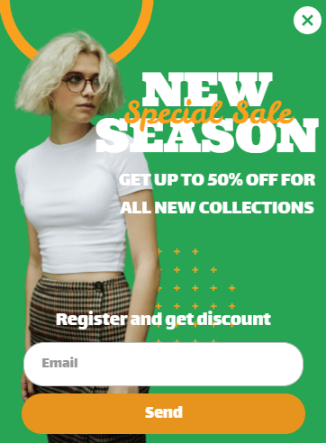 Free Fashion new season popup