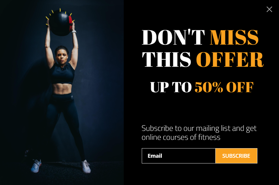 Free Women Fitness popup design