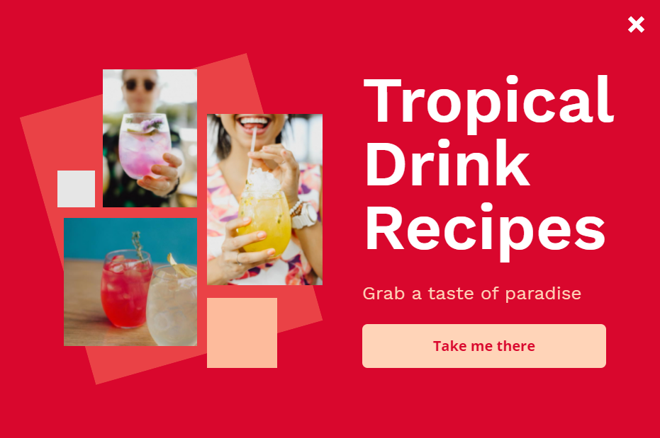 Free Creative for Beverage Restaurant for promoting sales and deals on your website