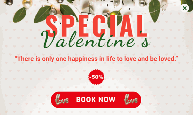 Free Special valentine dates popup