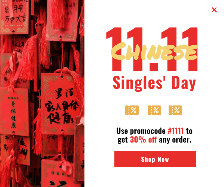 Chinese Singles' Day for promoting sales and deals on your website