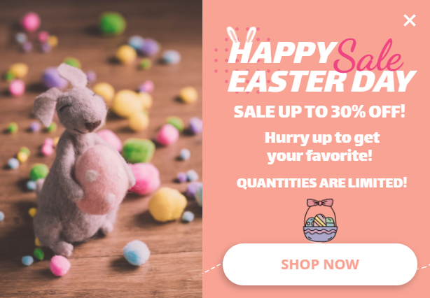 Free Happy Easter promotion popup