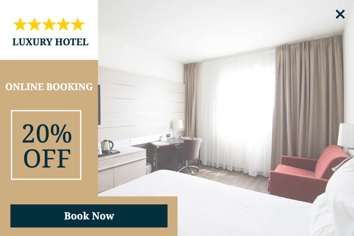 Free Luxury hotel booking sale popup