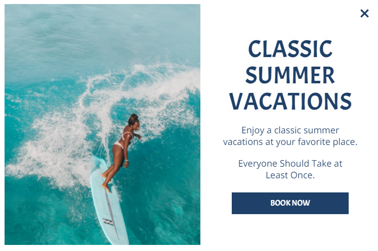 Free Creative for Summer Vacations for promoting sales and deals on your website