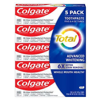 Colgate Total Advanced Whitening Kem Đánh Răng, 6.4 oz, 5 gói