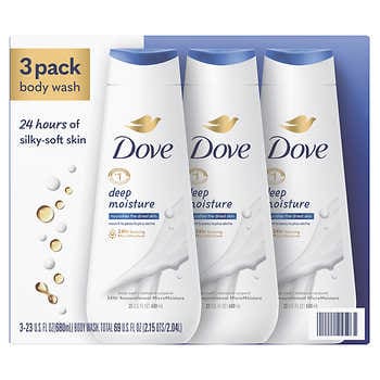 Dove Deep Moisture Body Wash 23 oz, gói 3