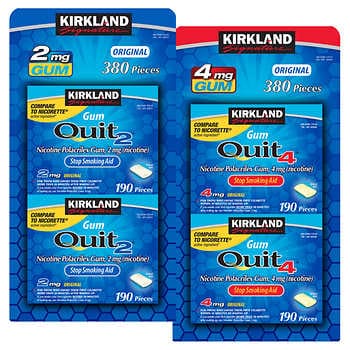 Kirkland Signature Quit Gum 2 mg. hoặc 4 mg., 380 Miếng