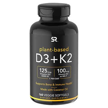 Nghiên cứu Thể thao D3 + K2, 160 viên Veggie Softgels