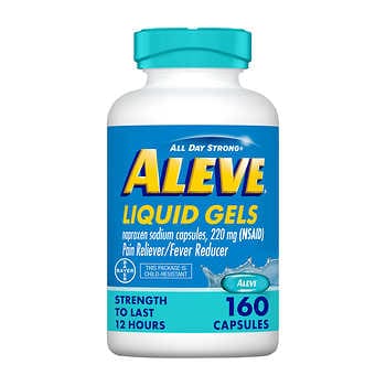 Aleve Naproxen Natri 220 mg. Thuốc Giảm Đau/Giảm Sốt, 160 Gel Dạng Lỏng