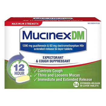 Mucinex DM Sức mạnh Tối đa, 56 Viên nén