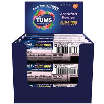 Tums Ultra Antacid, Các loại quả mọng, 12 hạt