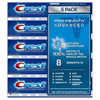 Kem đánh răng nâng cao Crest Pro Health, 5,8 oz, 5 gói