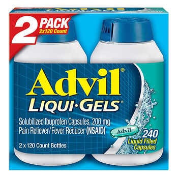 Advil Liqui-Gels Ibuprofen 200 mg. Thuốc Giảm Đau/Hạ Sốt, 240 Viên Nang