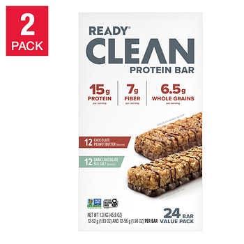 Thanh Protein sẵn sàng, bơ đậu phộng sô cô la và muối biển, 24 thanh, 2 gói