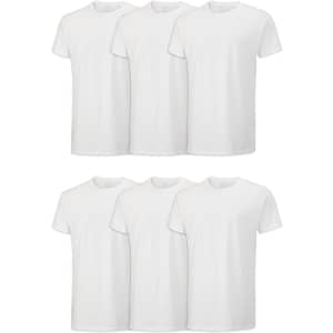 Trái cây của băng Loom Men's Eversoft Hold Tucked Crew T-hirt 6-Pack