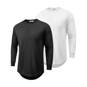 Coofandy Men's Longline T-hirt 2-Pack