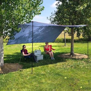 Đường mòn 6x12ft multi-Purpost Tarp Sheter w/ Steel Poles