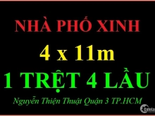 Nhà phố xinh rẻ 4 x 11m 1 trệt 4 lầu Nguyễn Thiện Thuật Quận 3 TP.HCM