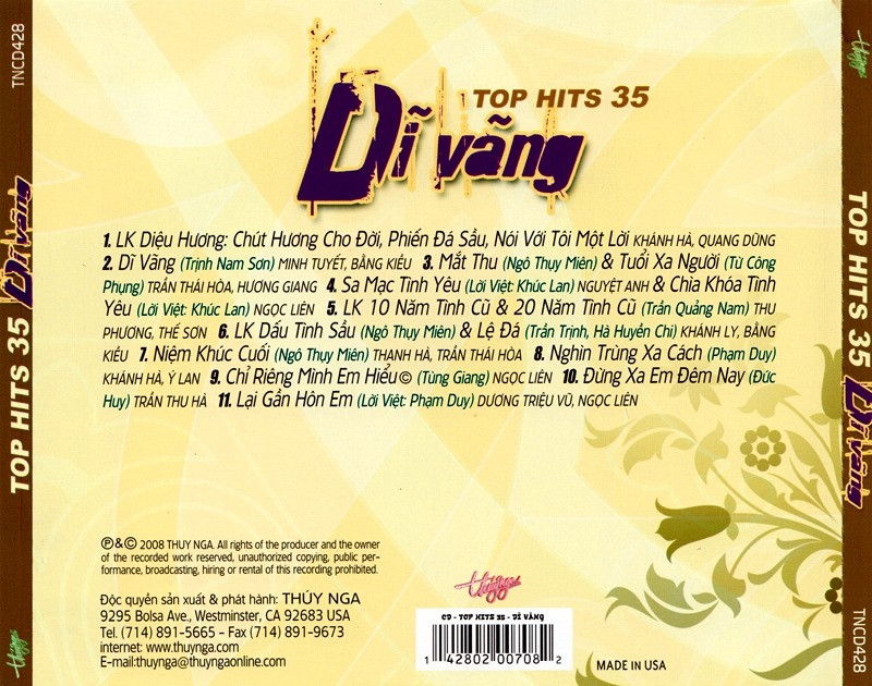 Dĩ Vãng – Top Hits 35 (TNCD428)