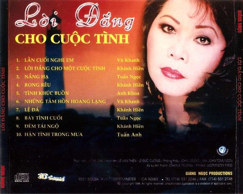 Lời đắng cho cuộc tình (Giáng Ngọc CD)