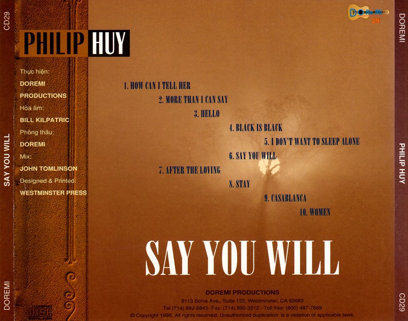 Say you will- Philip Huy (DoremiCD029)