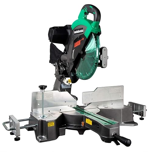 Máy cưa góc có dây hợp chất trượt kép Metabo HPT 12" 15A có hướng dẫn bằng laser