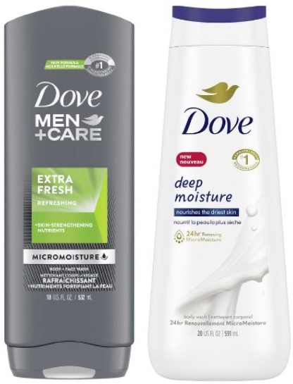 Sữa tắm Dove 20-Oz hoặc Sữa tắm Dove Men+Care 18-Oz